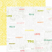 Echo Park - Victoria Garden Collection - 12 x 12 Double Sided Paper - Cheerful Words