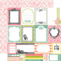 Echo Park - Victoria Garden Collection - 12 x 12 Double Sided Paper - Journaling Cards