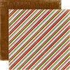Echo Park - A Very Merry Christmas Collection - 12 x 12 Double Sided Paper - Diagonal Stripe