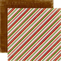 Echo Park - A Very Merry Christmas Collection - 12 x 12 Double Sided Paper - Diagonal Stripe