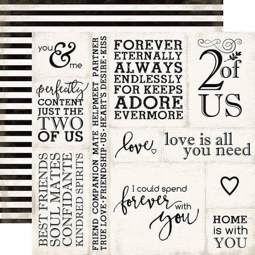 Echo Park - Wedding Bliss Collection - 12 x 12 Double Sided Paper - Loving Words