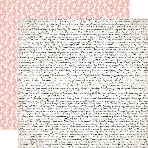 Echo Park - Wedding Bliss Collection - 12 x 12 Double Sided Paper - Wedding Script