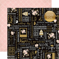 Echo Park - Wedding Bliss Collection - 12 x 12 Double Sided Paper with Foil Accents - True Love