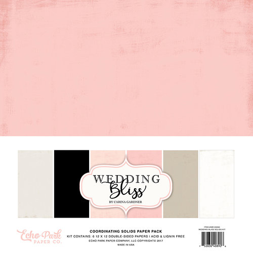 Echo Park - Wedding Bliss Collection - 12 x 12 Paper Pack - Solids