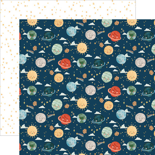 Echo Park - Welcome Baby Boy Collection - 12 x 12 Double Sided Paper - Planets