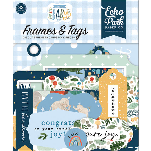 Echo Park - Welcome Baby Boy - Ephemera - Frames and Tags
