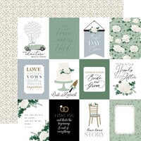 Echo Park - Wedding Bells Collection - 12 x 12 Double Sided Paper - 3 x 4 Journaling Cards