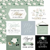 Echo Park - Wedding Bells Collection - 12 x 12 Double Sided Paper - Multi Journaling Cards