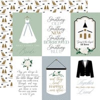 Echo Park - Wedding Bells Collection - 12 x 12 Double Sided Paper - 4 x 6 journaling Cards