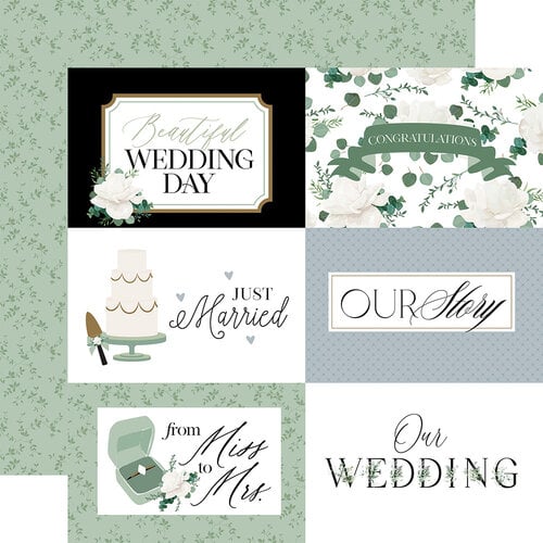 Echo Park - Wedding Bells Collection - 12 x 12 Double Sided Paper - 4 x 6 Journaling Cards