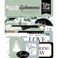 Echo Park - Wedding Collection - Chipboard Embellishments - Phrases