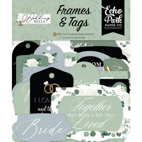 Echo Park - Wedding Bells Collection - Ephemera - Frames and Tags