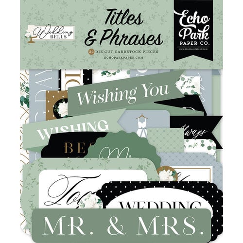 Echo Park Wedding Day Chipboard Phrases | Stickers