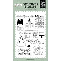 Echo Park - Wedding Bells Collection - Clear Photopolymer Stamps - Happily Ever After