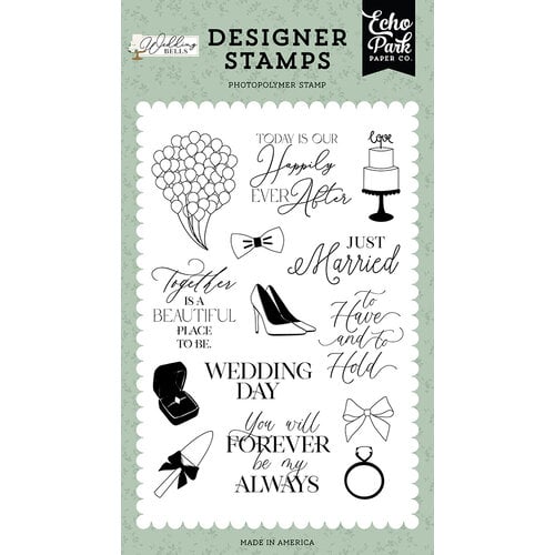 Echo Park - Wedding Bells Collection - Clear Photopolymer Stamps - Wedding Day