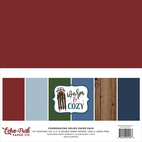 Echo Park - Warm and Cozy Collection - 12 x 12 Paper Pack - Solids