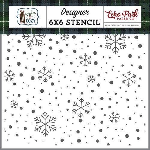 Echo Park - Warm and Cozy Collection - 6 x 6 Stencil - Cozy Snowflake