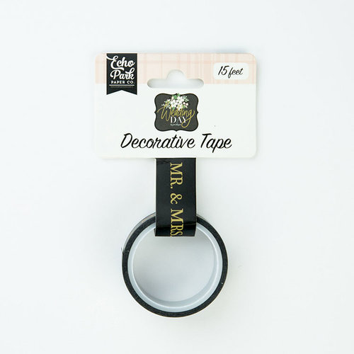 Echo Park - Wedding Day Collection - Decorative Tape - Mr. and Mrs. with Gold Foil Accents