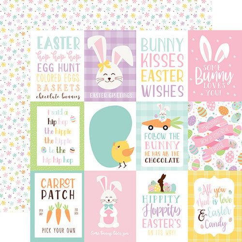 Echo Park - Welcome Easter Collection - 12 x 12 Double Sided Paper - 3 x 4 Journaling Cards