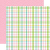Echo Park - Welcome Easter Collection - 12 x 12 Double Sided Paper - Pastel Plaid
