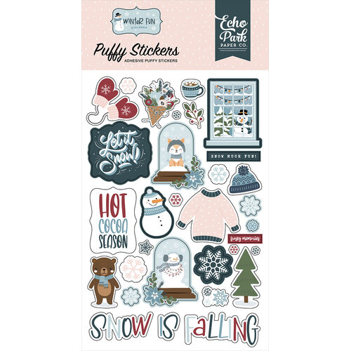 Echo Park - Winter Fun Collection - Puffy Stickers