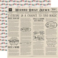 Echo Park - Witches and Wizards No. 2 Collection - 12 x 12 Double Sided Paper - Wizards Daily News