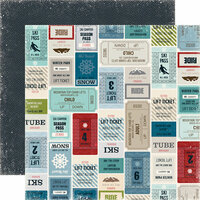 Echo Park - Winter Park Collection - 12 x 12 Double Sided Paper - Lift Tickets