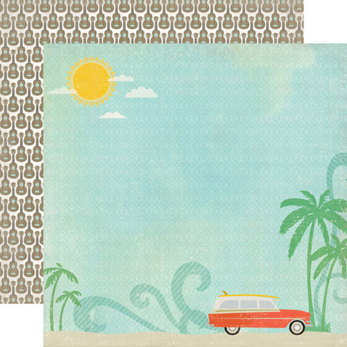 Echo Park - Walking On Sunshine Collection - 12 x 12 Double Sided Paper - Ocean Scenery