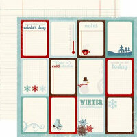 Echo Park - Wintertime Collection - 12 x 12 Double Sided Paper - Journaling Cards, CLEARANCE