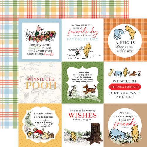 Echo Park - Winnie The Pooh Collection - 12 x 12 Double Sided Paper - 4 x 4 Journaling Cards