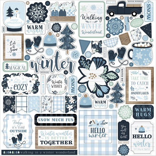 Echo Park - Winter Collection - 12 x 12 Cardstock Stickers - Elements
