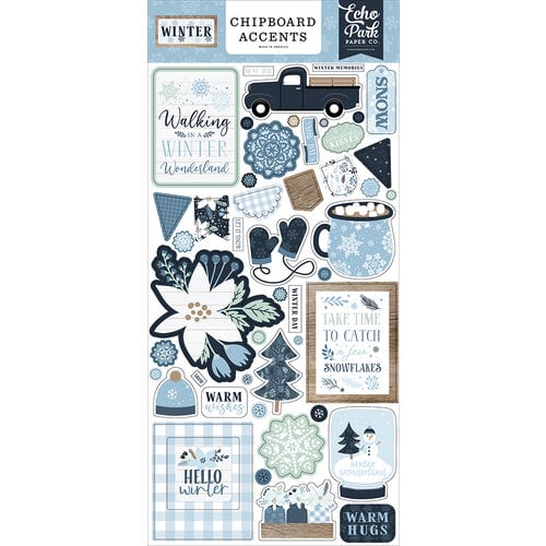 Hello Winter: Journaling Cards 12x12 Patterned Paper - Echo Park Paper Co.