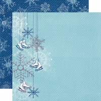 Echo Park - Winter Wishes Collection - 12 x 12 Double Sided Paper - Shiny Skates