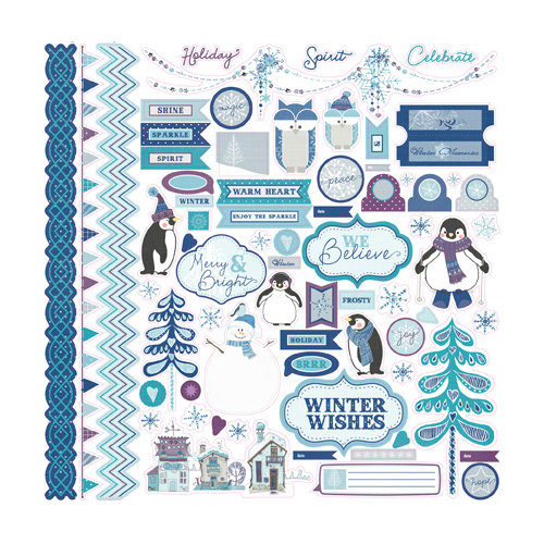Echo Park - Winter Wishes Collection - 12 x 12 Cardstock Stickers - Elements