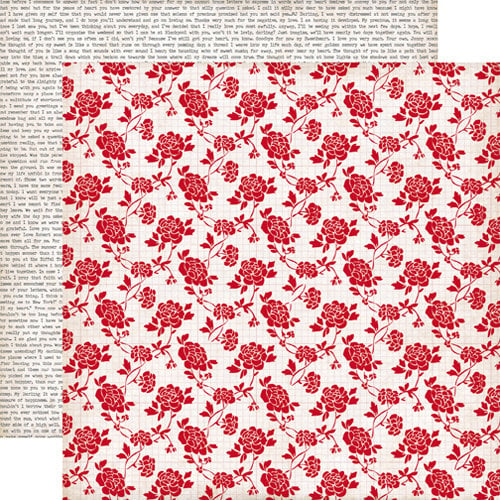 Echo Park - Yours Truly Collection - 12 x 12 Double Sided Paper - Rose Blossom