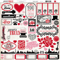 Echo Park - Yours Truly Collection - 12 x 12 Cardstock Stickers - Elements
