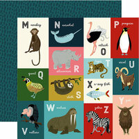 Echo Park - Animal Safari Collection - 12 x 12 Double Sided Paper - M-Z Animal Alphabet Cards
