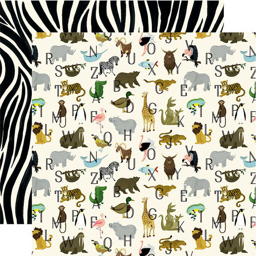 Echo Park - Animal Safari Collection - 12 x 12 Double Sided Paper - Zoo Letters