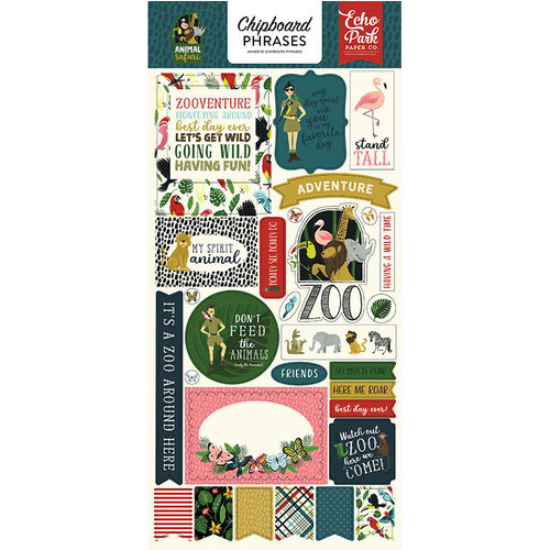 Echo Park - Animal Safari Collection - Cardstock Stickers - Phrases