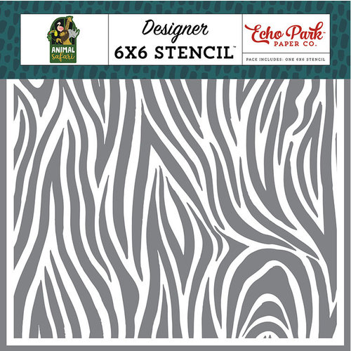 Echo Park - Animal Safari Collection - 6 x 6 Stencil - Zebra Stripe