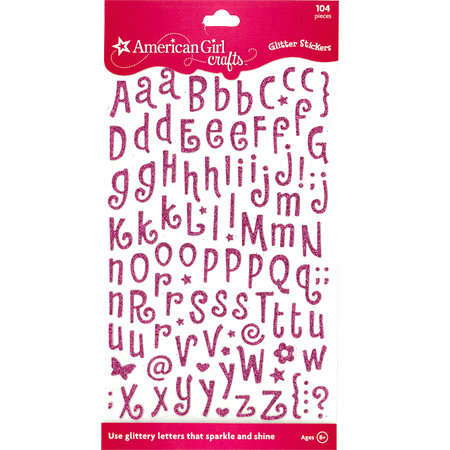 EK Success - American Girl Crafts - Glitter Stickers - Tiny Letters - Pink