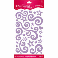EK Success - American Girl Crafts - Glitter Stickers - Swirls - Lilac