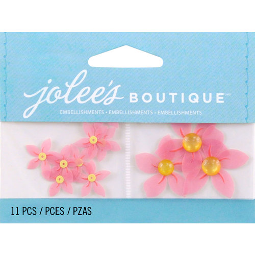 EK Success - Jolee's by You Redux - 3 Dimensional Embellishments - Light Red Flowers with Yellow Centers