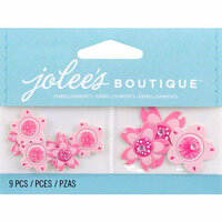 EK Success - Jolee's by You Redux - 3 Dimensional Embellishments with Gem and Glitter Accents - Pink Cherry Blossoms