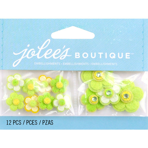 EK Success - Jolee's by You Redux - 3 Dimensional Embellishments with Gem Accents - Green Cherry Blossoms