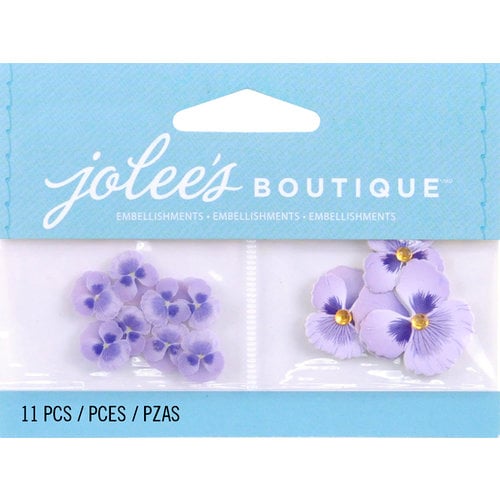 EK Success - Jolee's by You Redux - 3 Dimensional Embellishments with Gem Accents - Purple Pansies