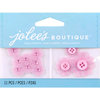 EK Success - Jolee's by You Redux - 3 Dimensional Embellishments with Gem Accents - Pink Vellum Flowers with Button Centers