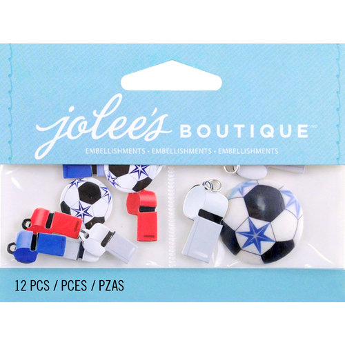 EK Success - Jolee's by You Redux - 3 Dimensional Embellishments - Soccer Balls and Whistles