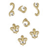 EK Success - Jolee's by You Redux - 3 Dimensional Embellishments with Gem Accents - Gold Flourish and Fleur De Lis