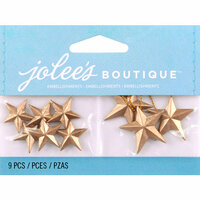 EK Success - Jolee's by You Redux - 3 Dimensional Embellishments - Gold Leaf Vintage Stars